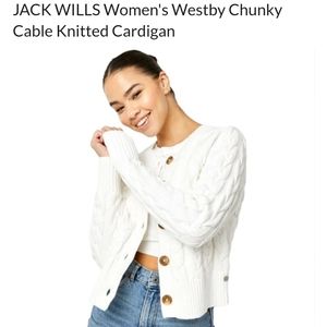 JACK WILLS Women's Westby Chunky Cable Knitted Cardigan